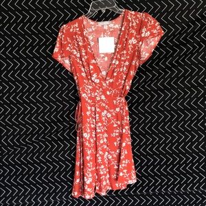 Floral mini wrap dress